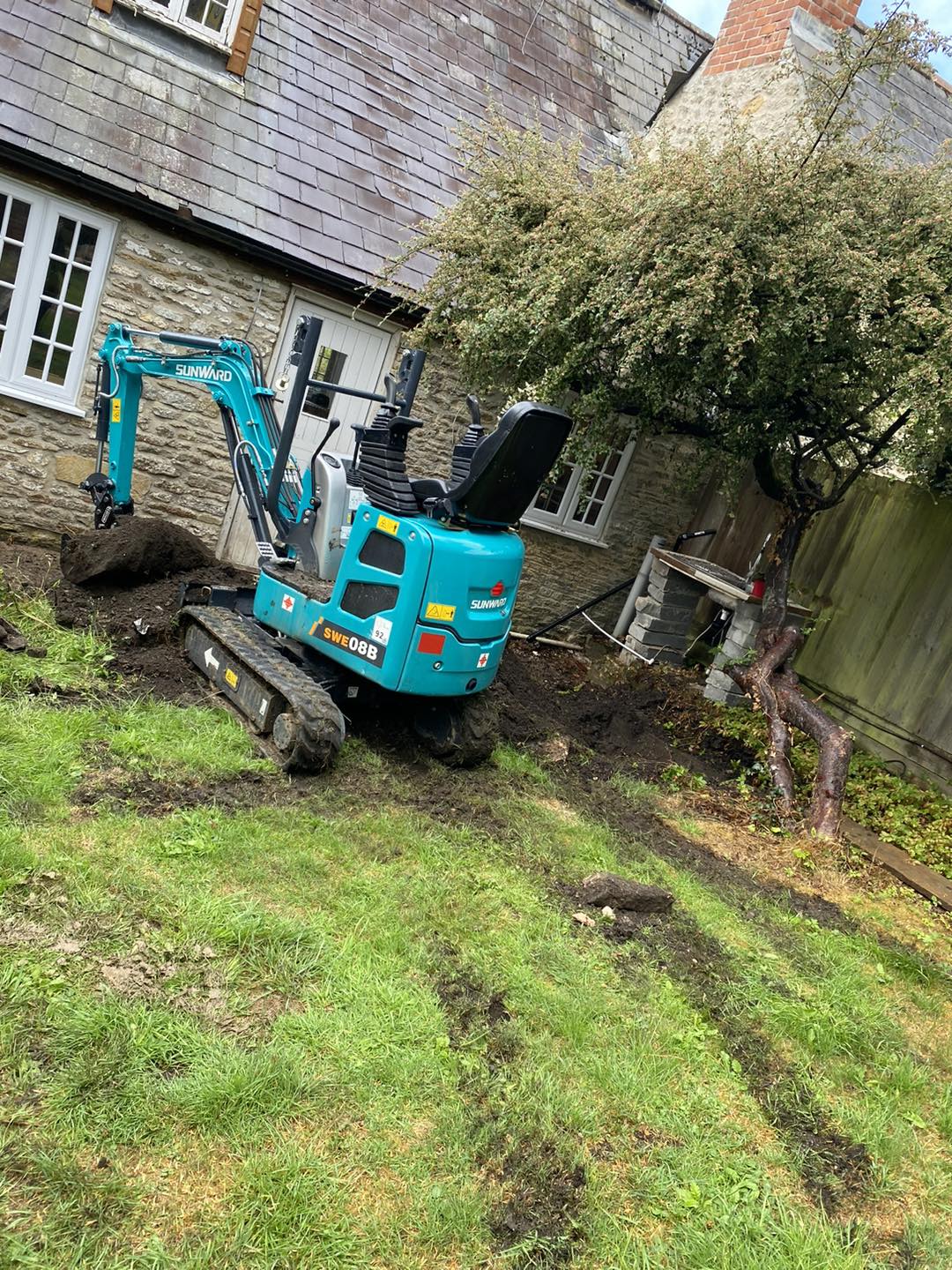 Digger Hire with Operator project in Somerset by JB Outdoor Services